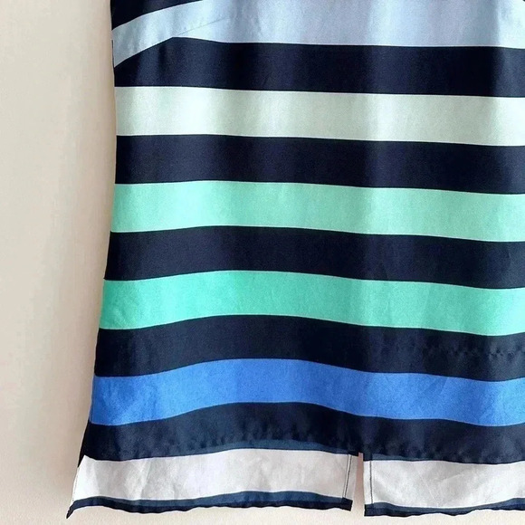 The Limited Horizontal Striped Tank Top, Blue and Teal Stripes Shirt, Size XS - Picture 3 of 16